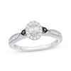 Thumbnail Image 1 of Now + Forever Oval-Cut White Diamond & Black Diamond Engagement Ring 3/8 ct tw 14K White Gold
