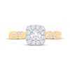 Thumbnail Image 3 of Now + Forever Round-Cut Diamond Cushion Halo Twist Engagement Ring 5/8 ct tw 14K Yellow Gold