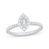 Thumbnail Image 0 of Marquise-Cut Diamond Halo Engagement Ring 1/2 ct tw 14K White Gold