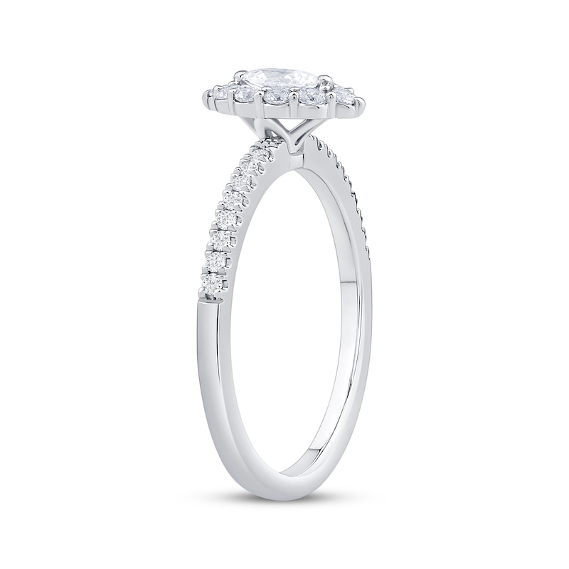 Main Image 2 of Now + Forever Marquise-Cut Diamond Halo Engagement Ring 1/2 ct tw 14K White Gold