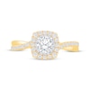 Thumbnail Image 3 of Now + Forever Round-Cut Diamond Double Halo Engagement Ring 7/8 ct tw 14K Yellow Gold