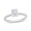 Thumbnail Image 1 of Now + Forever Emerald-Cut Diamond Halo Engagement Ring 1/2 ct tw 14K White Gold