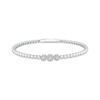 Thumbnail Image 0 of Memories Moments Magic Diamond Three-Stone Beaded Flex Bangle 1/5 ct tw Sterling Silver & Titanium