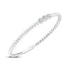 Thumbnail Image 2 of Memories Moments Magic Diamond Three-Stone Beaded Flex Bangle 1/5 ct tw Sterling Silver & Titanium