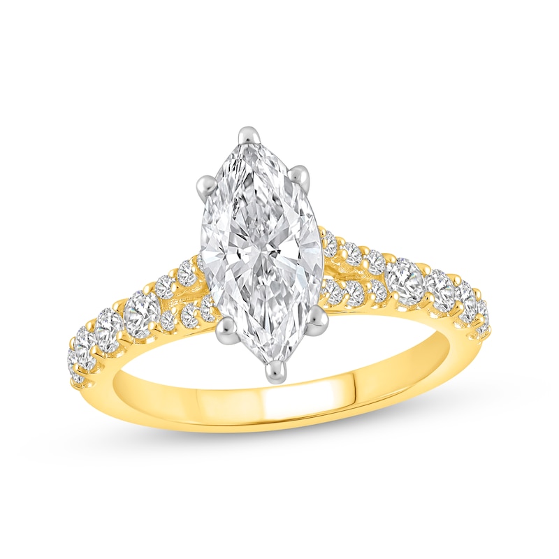 Lab-Created Diamonds by KAY Marquise-Cut Engagement Ring 2 ct tw 14K Yellow Gold