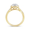 Thumbnail Image 3 of Now + Forever Multi-Diamond Center Teardrop Halo Engagement Ring 1/2 ct tw 14K Yellow Gold