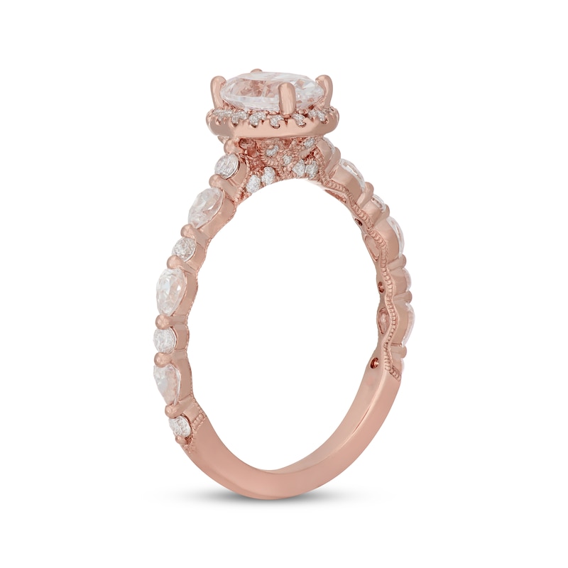 Main Image 2 of Neil Lane Premiere Oval-Cut Diamond Halo Engagement Ring 1-1/2 ct tw 14K Rose Gold