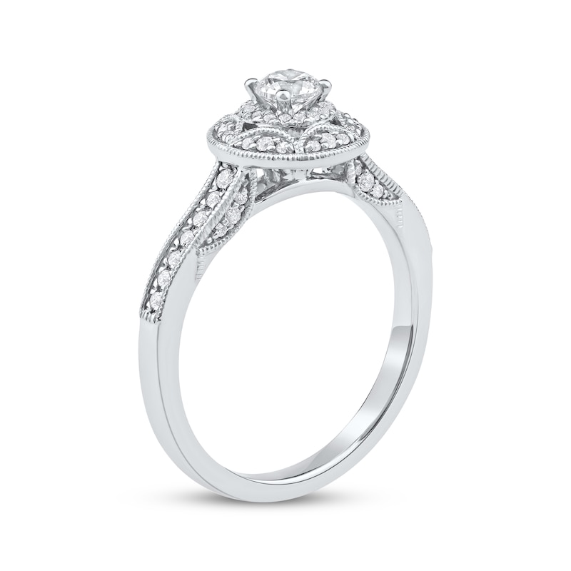 Main Image 2 of Now + Forever Round-Cut Diamond Vintage-Style Engagement Ring 1/2 ct tw 14K White Gold