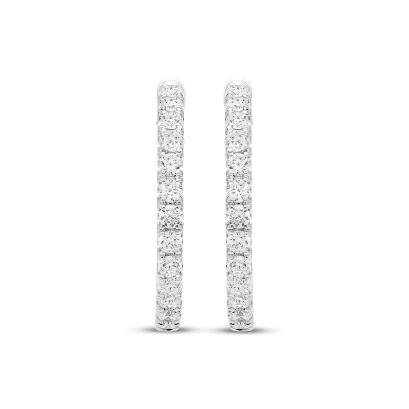 Main Image 2 of Diamond Hoop Earrings 1/4 ct tw 10K White Gold