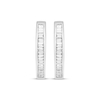 Thumbnail Image 2 of Baguette-Cut Diamond Hoop Earrings 1 ct tw 10K White Gold