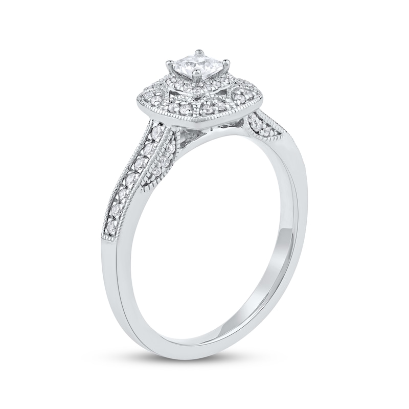 Main Image 2 of Now + Forever Princess-Cut Diamond Vintage-Style Engagement Ring 1/2 ct tw 14K White Gold