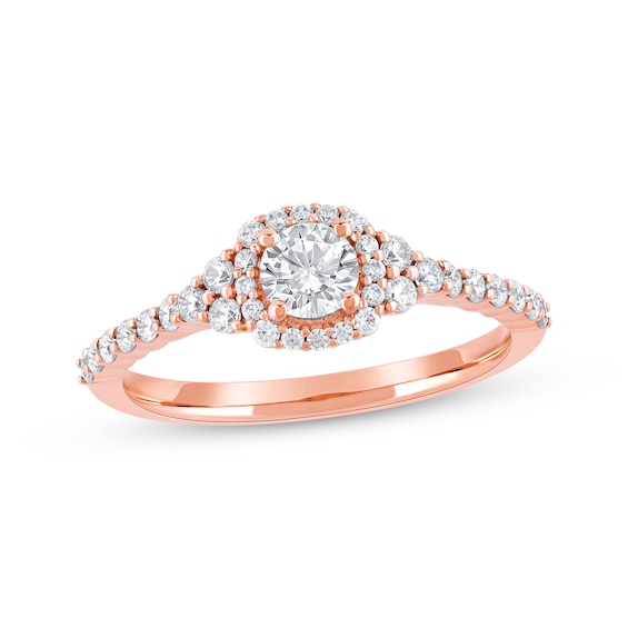 Round-Cut Diamond Engagement Ring 3/4 ct tw 14K Rose Gold