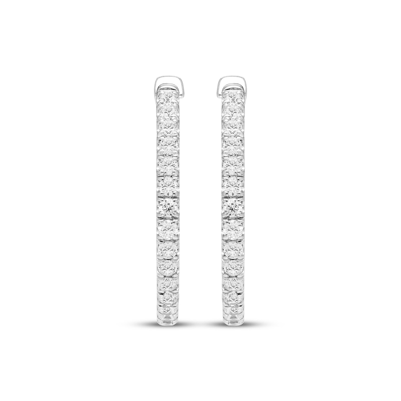 Main Image 2 of Diamond Hoop Earrings 1/2 ct tw 10K White Gold