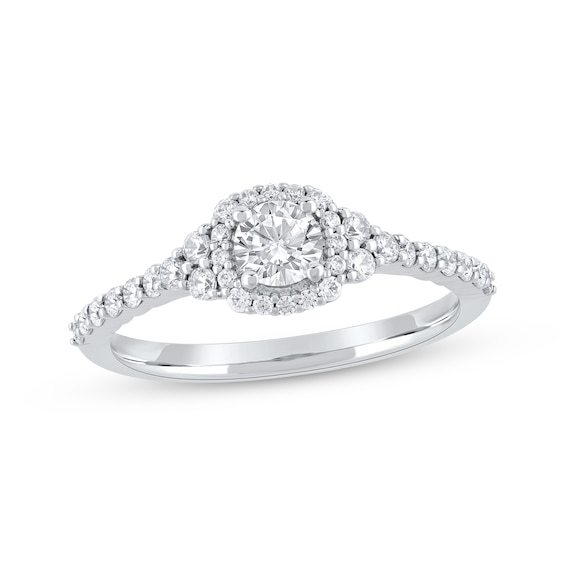 Round-Cut Diamond Engagement Ring 3/4 ct tw 14K White Gold