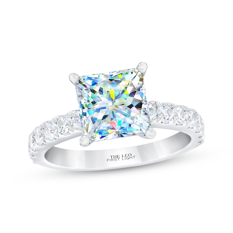 Main Image 1 of THE LEO First Light Diamond Princess-Cut Engagement Ring 3-1/2 ct tw 14K White Gold