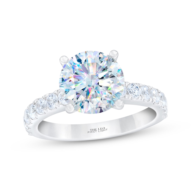 Main Image 1 of THE LEO First Light Diamond Round-Cut Engagement Ring 3-1/2 ct tw 14K White Gold