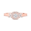 Thumbnail Image 3 of Now + Forever Round-Cut Diamond Double Halo Engagement Ring 3/4 ct tw 14K Rose Gold