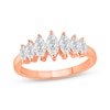 Thumbnail Image 1 of Now + Forever Lab-Grown Diamonds Marquise-Cut Seven-Stone Anniversary Ring 1 ct tw 14K Rose Gold