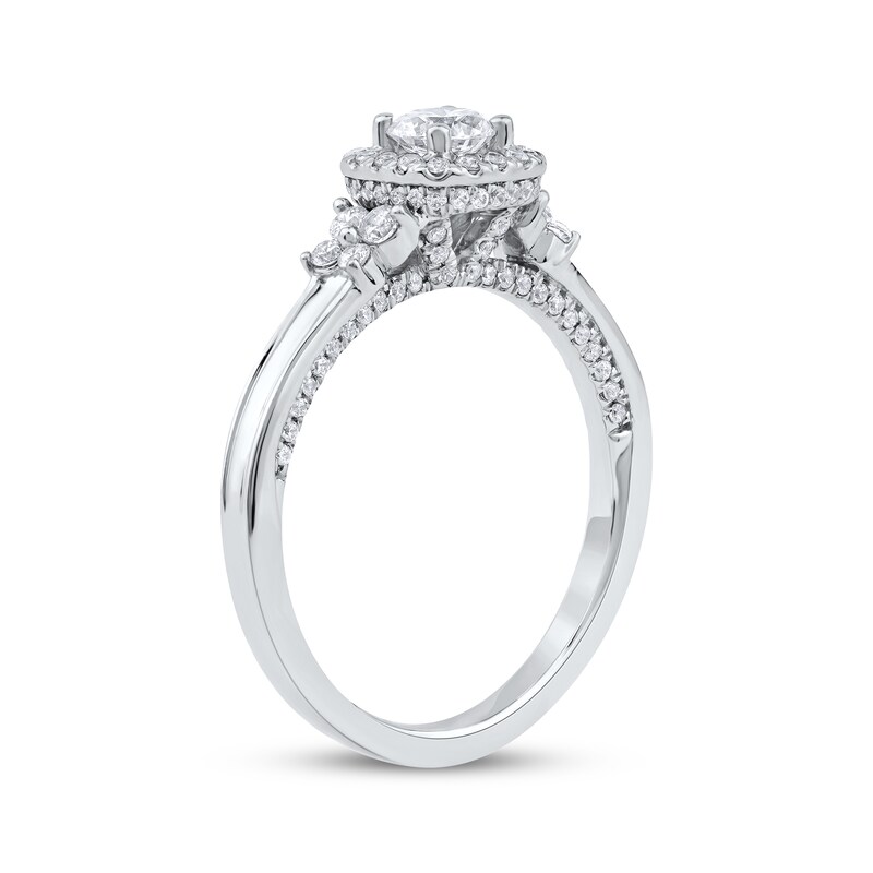 Main Image 2 of Now + Forever Round-Cut Diamond Double Halo Engagement Ring 3/4 ct tw 14K White Gold