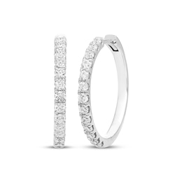 Diamond Hoop Earrings 1 ct tw 10K White Gold