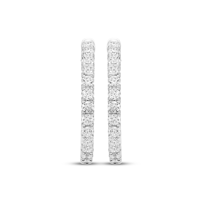 Main Image 2 of Diamond Hoop Earrings 1 ct tw 10K White Gold