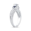 Thumbnail Image 1 of Memories Moments Magic Round-Cut Diamond & Blue Sapphire Three-Stone Engagement Ring 5/8 ct tw 14K White Gold