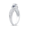 Thumbnail Image 2 of Memories Moments Magic Round-Cut Diamond & Blue Sapphire Three-Stone Engagement Ring 5/8 ct tw 14K White Gold