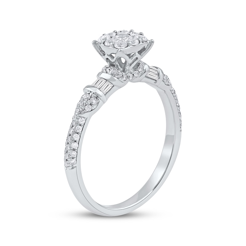 Main Image 2 of Now + Forever Round-Cut Diamond Halo Engagement Ring 3/4 ct tw 14K White Gold