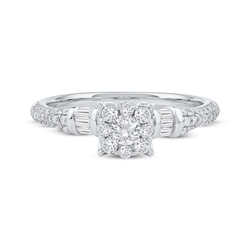 Main Image 3 of Now + Forever Round-Cut Diamond Halo Engagement Ring 3/4 ct tw 14K White Gold