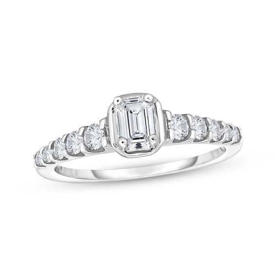Now + Forever Emerald-Cut Diamond Engagement Ring 1/2 ct tw 10K White Gold