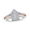 Thumbnail Image 1 of Now + Forever Multi-Diamond Center Pear-Shaped Engagement Ring 1/2 ct tw 14K Two-Tone Gold