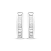 Thumbnail Image 2 of Baguette-Cut Diamond Hoop Earrings 1/4 ct tw 10K White Gold