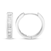 Thumbnail Image 3 of Baguette-Cut Diamond Hoop Earrings 1/4 ct tw 10K White Gold