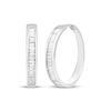 Thumbnail Image 1 of Baguette-Cut Diamond Hoop Earrings 1/2 ct tw 10K White Gold