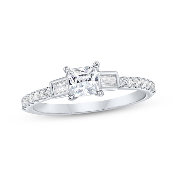 Memories Moments Magic Princess-Cut Diamond Engagement Ring 3/4 ct tw 14K White Gold