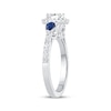 Thumbnail Image 1 of Memories Moments Magic Oval-Cut Diamond & Pear-Shaped Blue Sapphire Three-Stone Engagement Ring 3/4 ct tw 14K White Gold