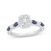 Thumbnail Image 1 of Now + Forever Emerald-Cut Diamond & Blue Sapphire Engagement Ring 5/8 ct tw 14K White Gold
