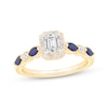 Thumbnail Image 0 of Emerald-Cut Diamond & Blue Sapphire Engagement Ring 5/8 ct tw 14K Yellow Gold