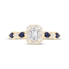 Thumbnail Image 2 of Emerald-Cut Diamond & Blue Sapphire Engagement Ring 5/8 ct tw 14K Yellow Gold
