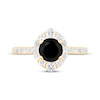 Thumbnail Image 3 of Now + Forever Round-Cut Black & White Diamond Halo Engagement Ring 1-5/8 ct tw 10K Yellow Gold
