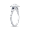 Thumbnail Image 2 of Now + Forever Round-Cut Diamond & Blue Sapphire Oval Halo Engagement Ring 3/4 ct tw 14K White Gold
