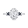Thumbnail Image 3 of Now + Forever Round-Cut Diamond & Blue Sapphire Oval Halo Engagement Ring 3/4 ct tw 14K White Gold