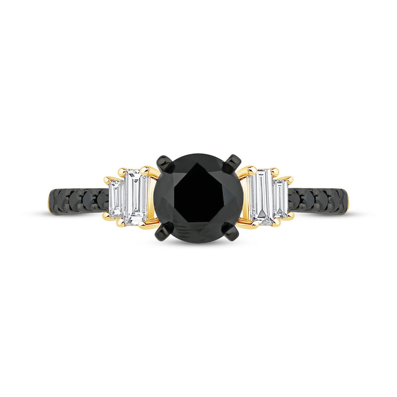 Main Image 3 of Now + Forever Round-Cut Black & White Diamond Engagement Ring 1-1/4 ct tw 10K Yellow Gold
