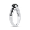 Thumbnail Image 1 of Round-Cut Black & White Diamond Bypass Engagement Ring 2-1/5 ct tw 10K White Gold