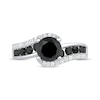 Thumbnail Image 3 of Now + Forever Round-Cut Black & White Diamond Bypass Engagement Ring 2-1/5 ct tw 10K White Gold