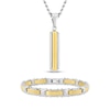Thumbnail Image 1 of Men's Diamond Necklace & Bracelet Gift Set 1/20 ct tw Stainless Steel & Yellow Ion-Plating