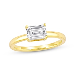 Now + Forever Lab-Grown Diamonds East West Emerald-Cut Solitaire Engagement Ring 1 ct tw 14K Yellow Gold (F/SI2)