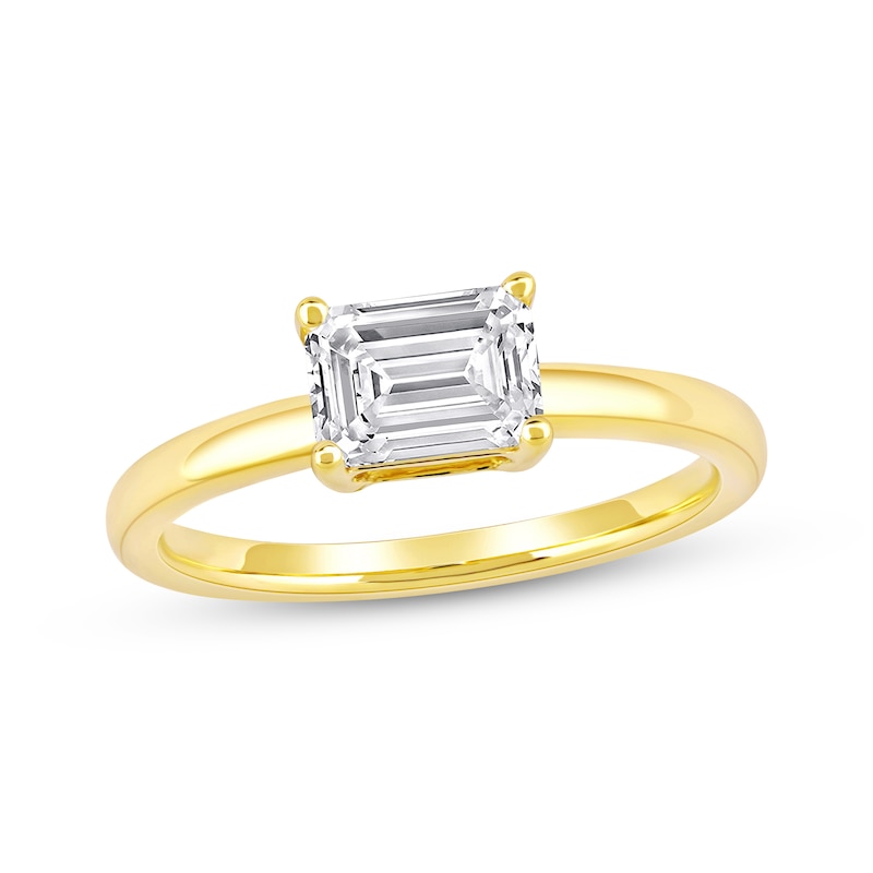 Main Image 1 of Now + Forever Lab-Grown Diamonds East West Emerald-Cut Solitaire Engagement Ring 1 ct tw 14K Yellow Gold (F/SI2)