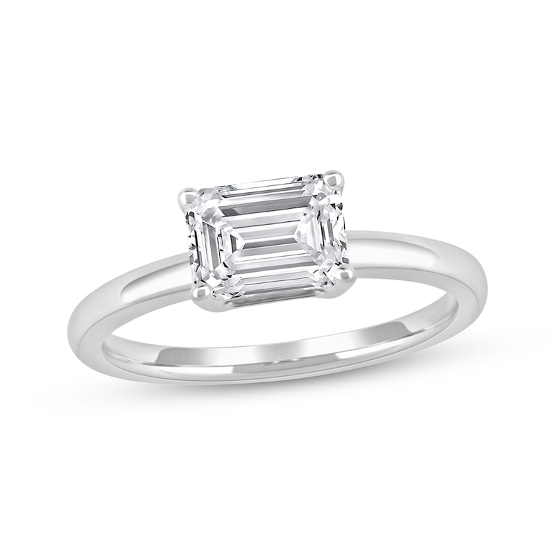 Main Image 1 of Now + Forever Lab-Grown Diamonds Emerald-Cut Solitaire Engagement Ring 1-1/2 ct tw 14K White Gold (F/SI2)