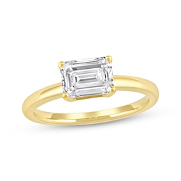 Now + Forever Lab-Grown Diamonds Emerald-Cut Solitaire Engagement Ring 1-1/2 ct tw 14K Yellow Gold (F/SI2)